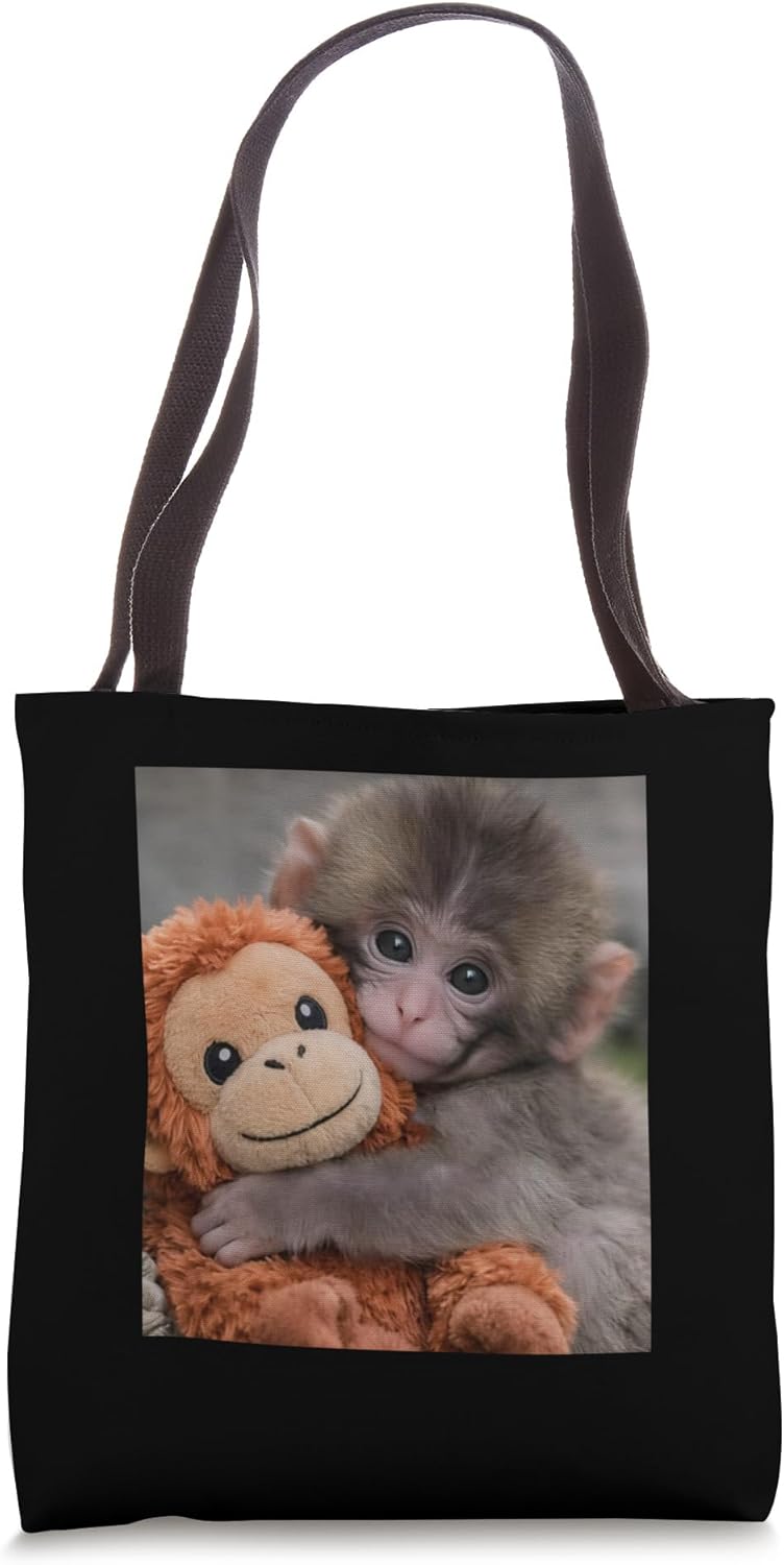 Cute Baby Monkey Punch Tote Bag