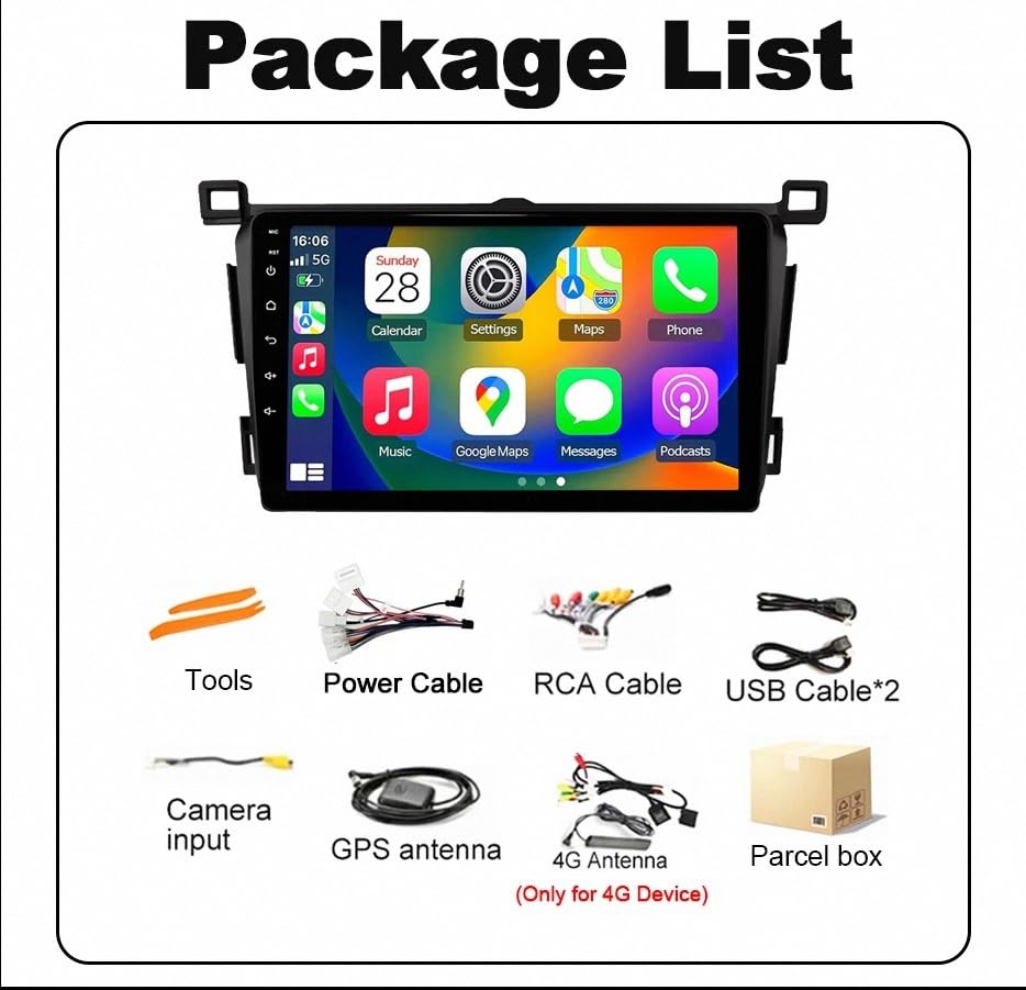 Radio para Toyota RAV4 con cámara trasera para aparcar de forma segura 7