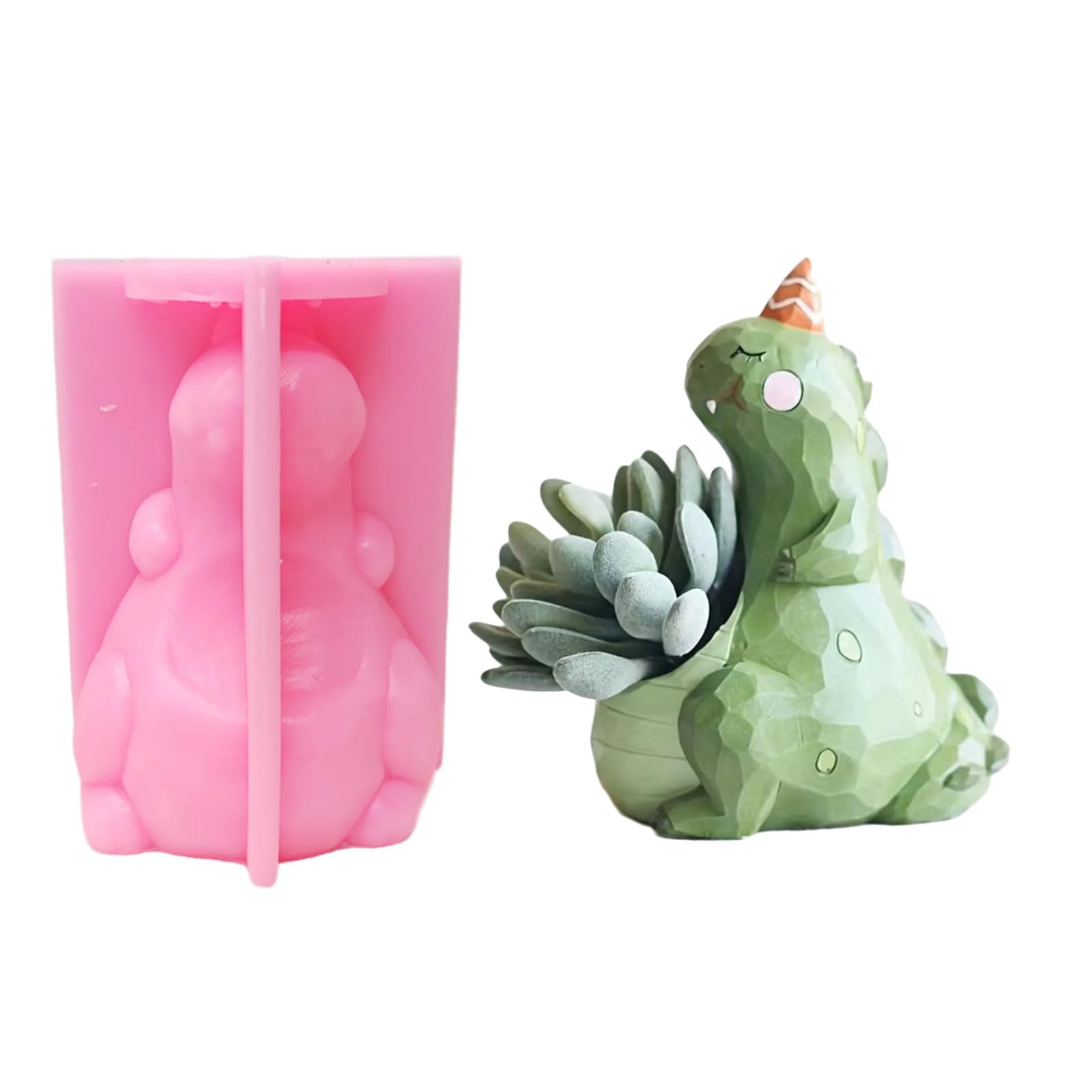Kalttoy Dinosaur Shaped Vases Molds Dinosaur Shaped Flowerpots Resins Molds for Making Flowerpots Plant Pots Table Decorations Small Container