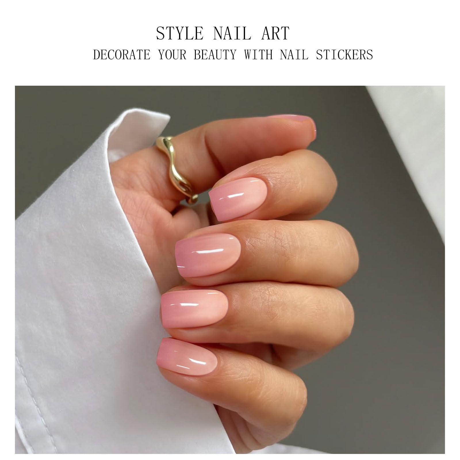 JMEOWIO Folia do paznokci utwardzana UV różowa gradient UV żel Nail Strips naklejki na paznokcie naklejki na paznokcie Nail Art dekoracja akcesoria do stylizacji paznokci
