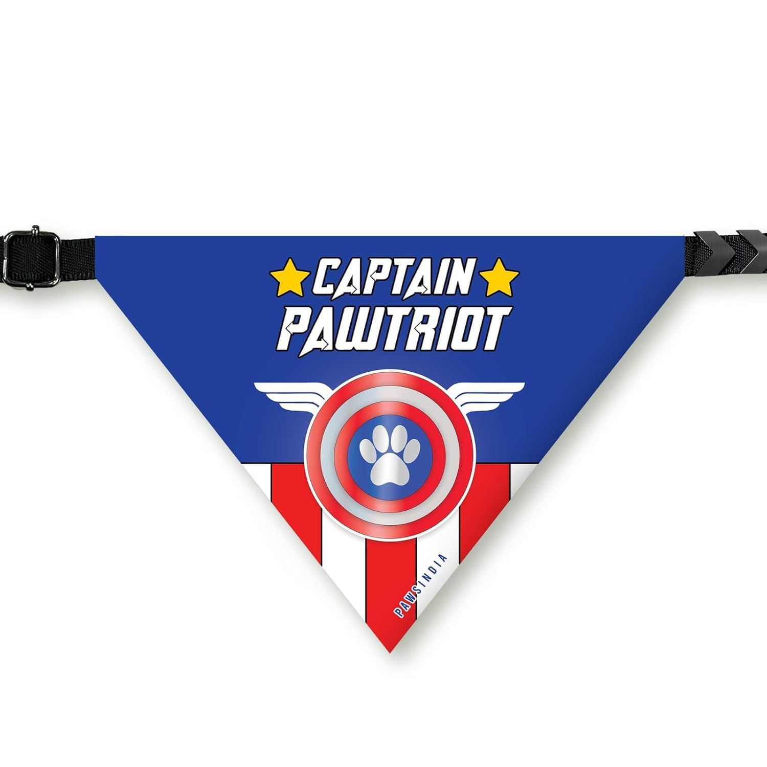 PawsIndia Dog Bandana with Collar Small Medium Large Dogs & Cats 100% Adjustable with Buckle Stretchable Fabric Captain-PAWTRIOT-Fly (B0CQ7RQPFX) Amazon Price History, Amazon Price Tracker