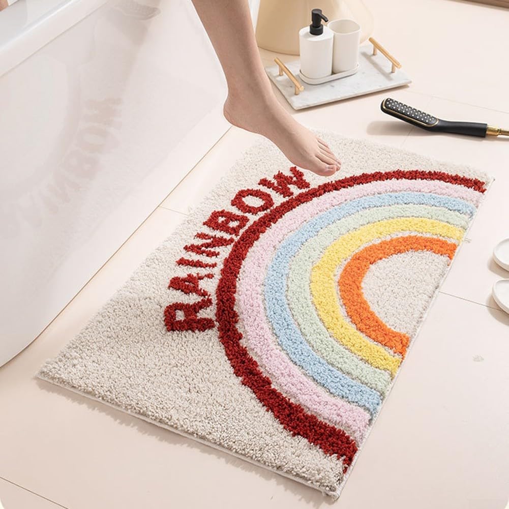 Tapis de bain microfibre ultra absorbant et antidérapant floral 3D