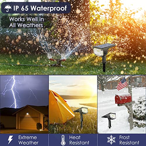 Loonhim Solar Spot Lights Outdoor Garden Ip65 Waterproof, 45 Leds Usb & Solar Powered Landscape Spotlight, 3 Modes Cool White Auto On/Off House Lights, Bright Lighting For Yard, Tree, Flagpole, 4 Pack #TOP5