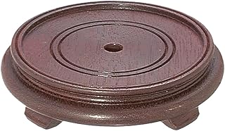 B&P Lamp® 5 1/2 Inch Top Inset Diameter Oriental Wooden Base, Waxed Rosewood Finish