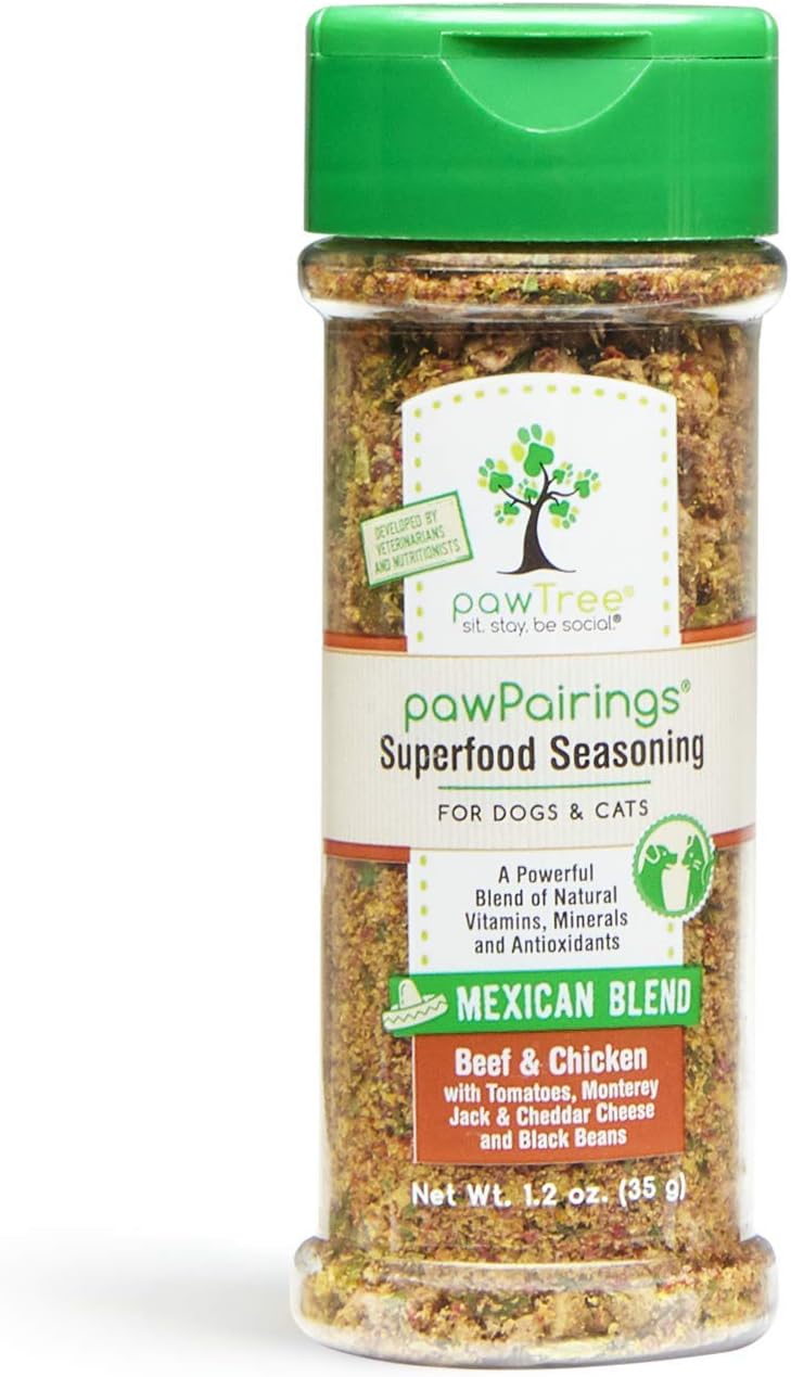 pawTree Mexican Blend Food Topper For Dogs & Cats - Boost Your Pet's Mealtime with Freeze-Dried, Human-Grade Protein - Dry Mixers and Seasonings.Flavor Enhancer For Picky Eaters & Appetite Stimulation