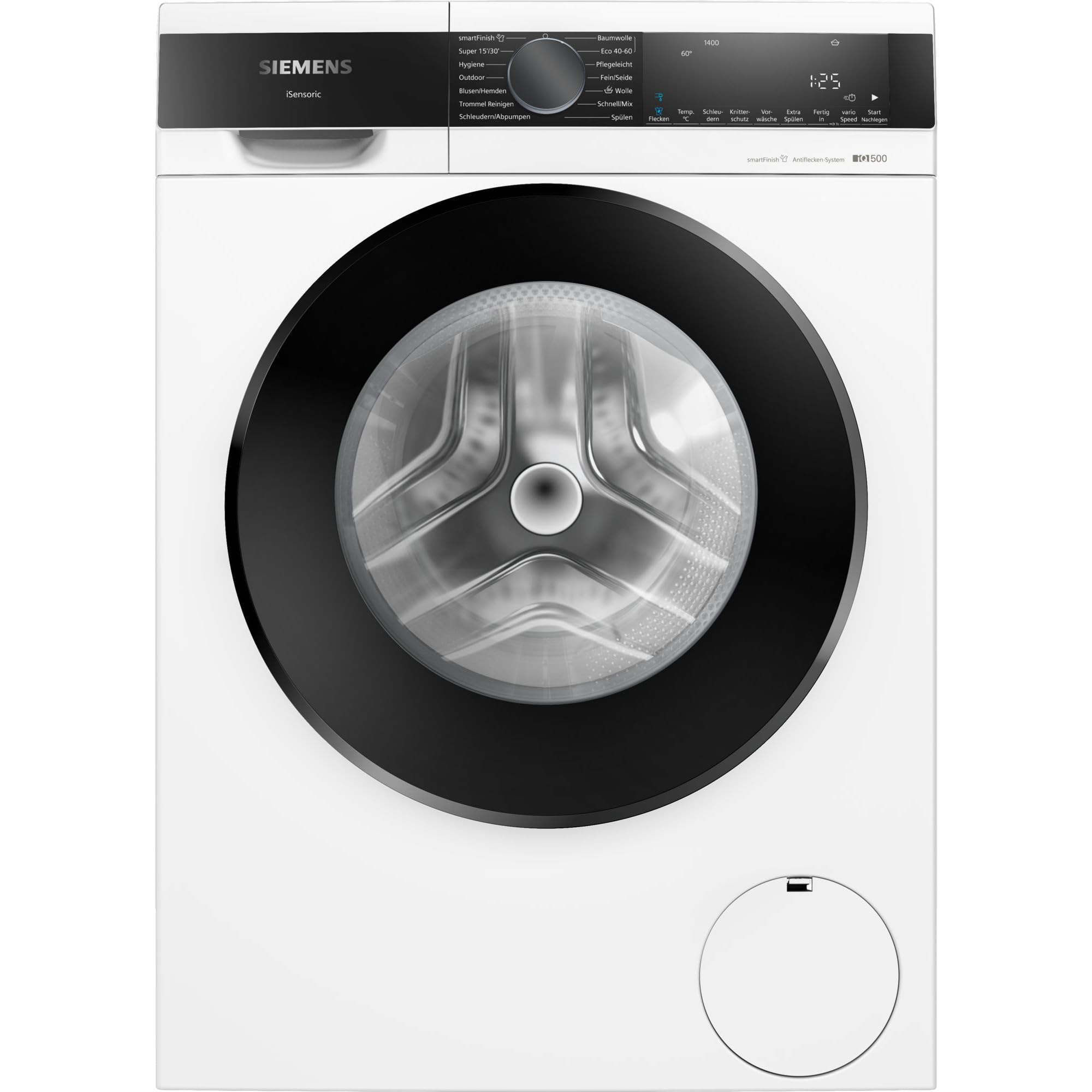 Siemens WG44G2Z22, iQ500 Waschmaschine 9 kg, 1400 UpM, Antiflecken-System, smartFinish für weniger Bügeln, Schneller Waschen mit speedPack L, waterPerfect Plus, Nachlegefunktion, LED-Display