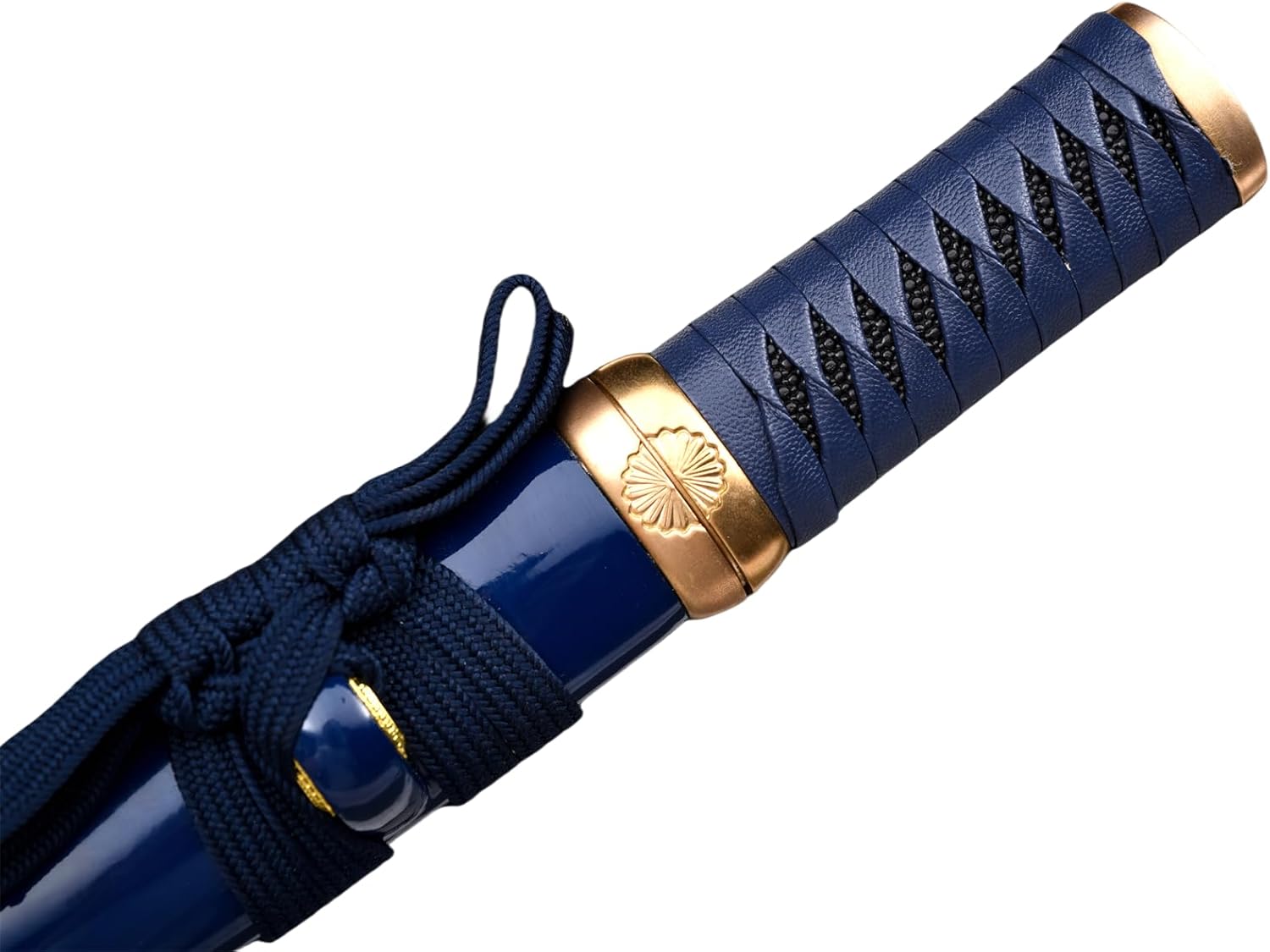 Handmade Royal Japanese Chrysanthemum Blade Tanto Short Katana Samurai Real 13 Inch 1065 Spring Steel Blade Steel Full Tang Traditional System Copper Koshigatana