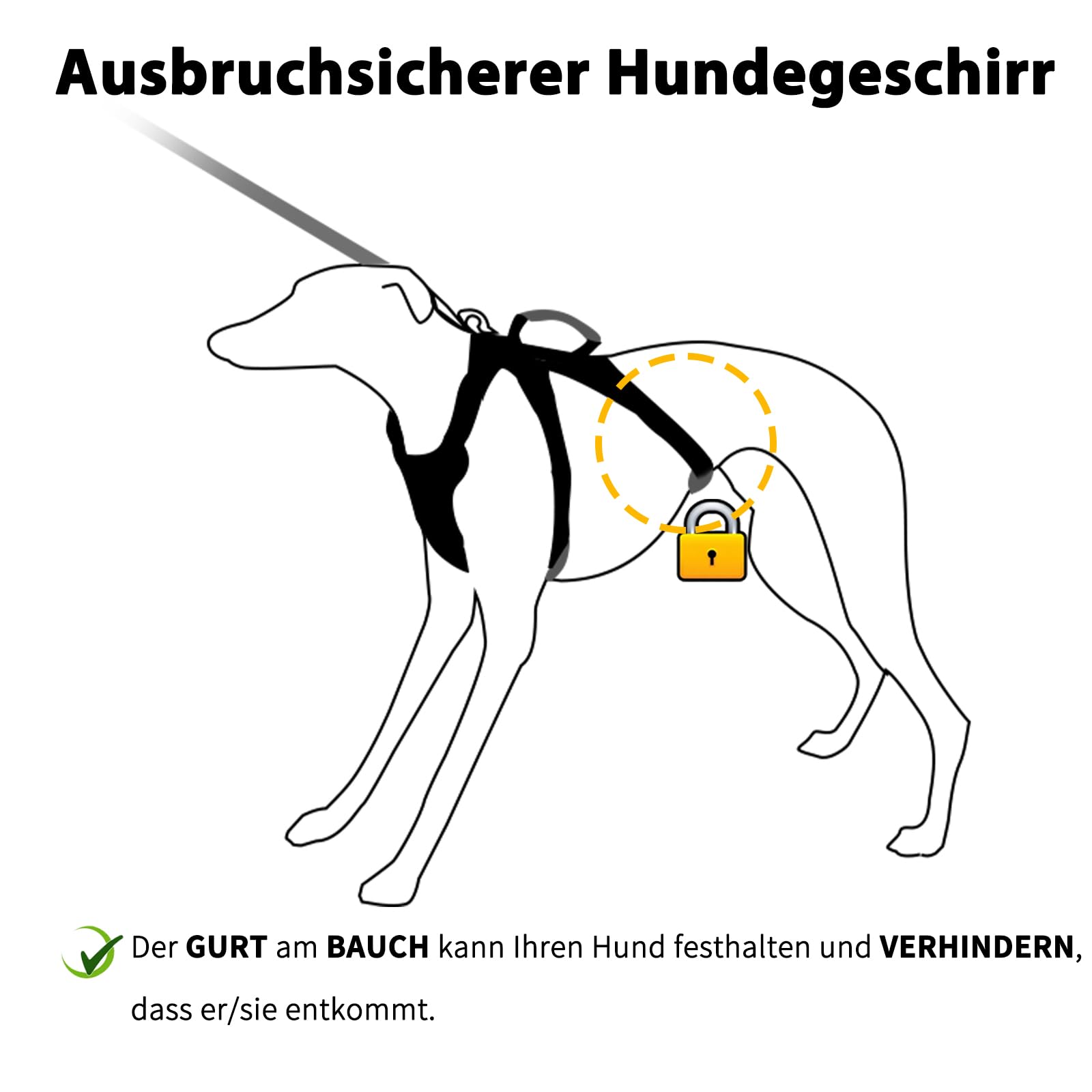 Huntboo Ausbruchsicheres Hundegeschirr, Sicherheitsgeschirr für Hunde, Vollständig Reflektierendes Geschirr mit Griff, Atmungsaktiv, Verstellbare Weste für Kleine Hunde, die Gehen (Schwarz, S)