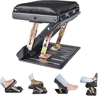SurmountWay Fußstütze Schreibtisch Fußablage Verstellbar, Fußhocker mit Massage Ergonomisch Höhe Winkel Einstellbar für Büro Zuhause (Schwarz)