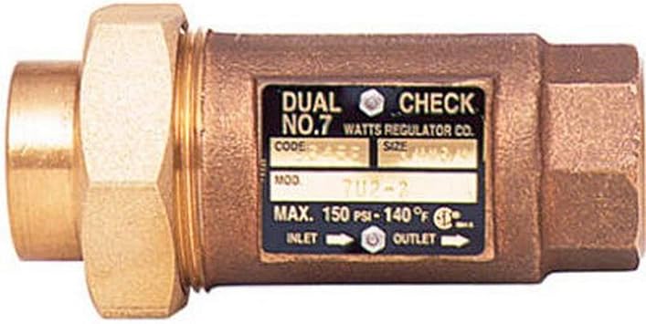 Watts 072204 Series LF7RU2-2 Dual Check Valve Backflow Preventer - 3/4"