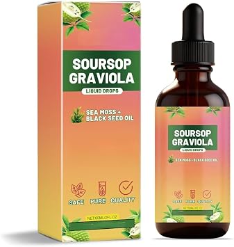 Soursop Graviola Liquid, Support Immune and Gut, 60ml, Sugar & Gluten Free,1PCS