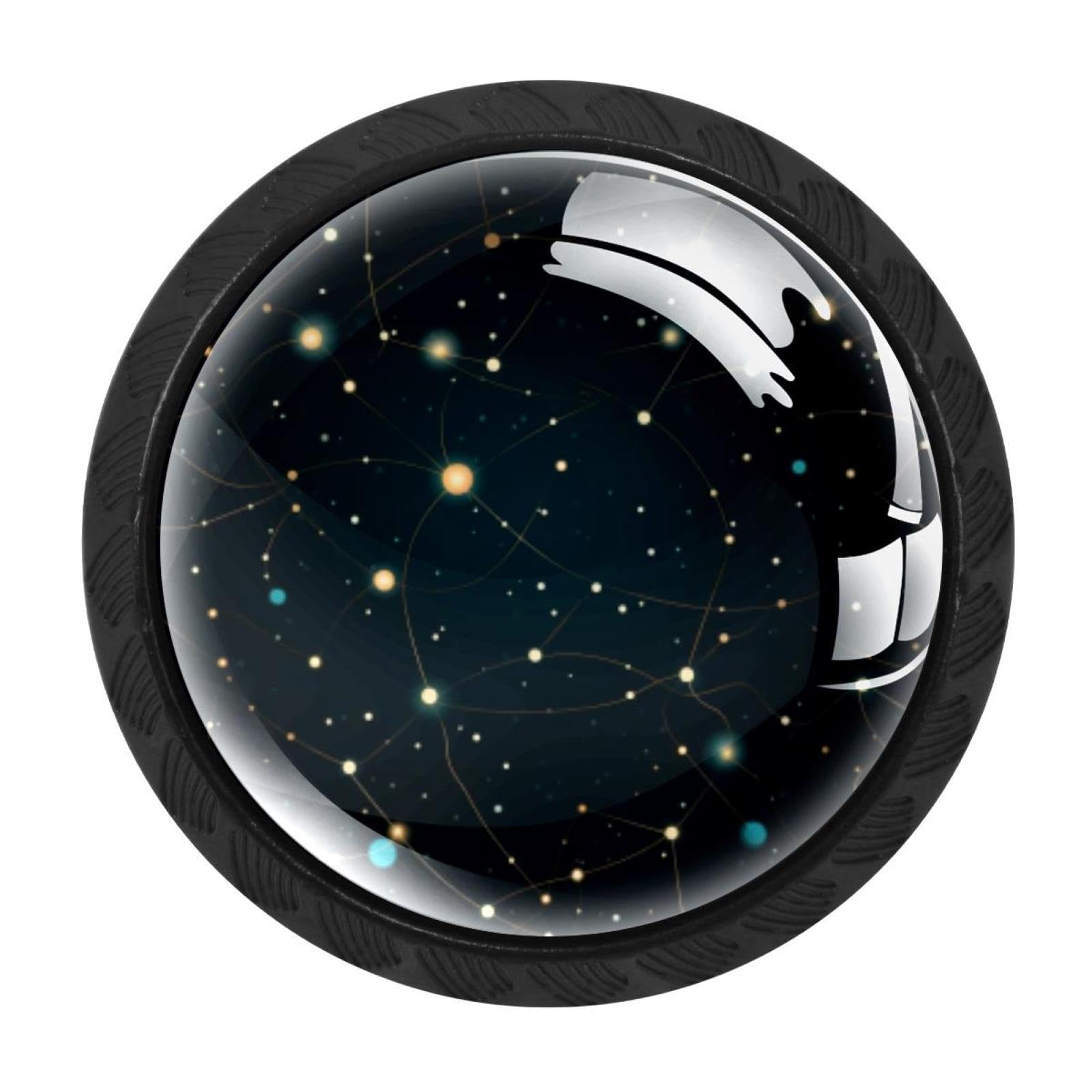 Chenzzzz Multicolored 10 4 Pack Black Gemini Zodiac Signs Kitchen Handles, Cabinet Pulls Hardware For Cupboard Drawer Knobs Dresser Pulls