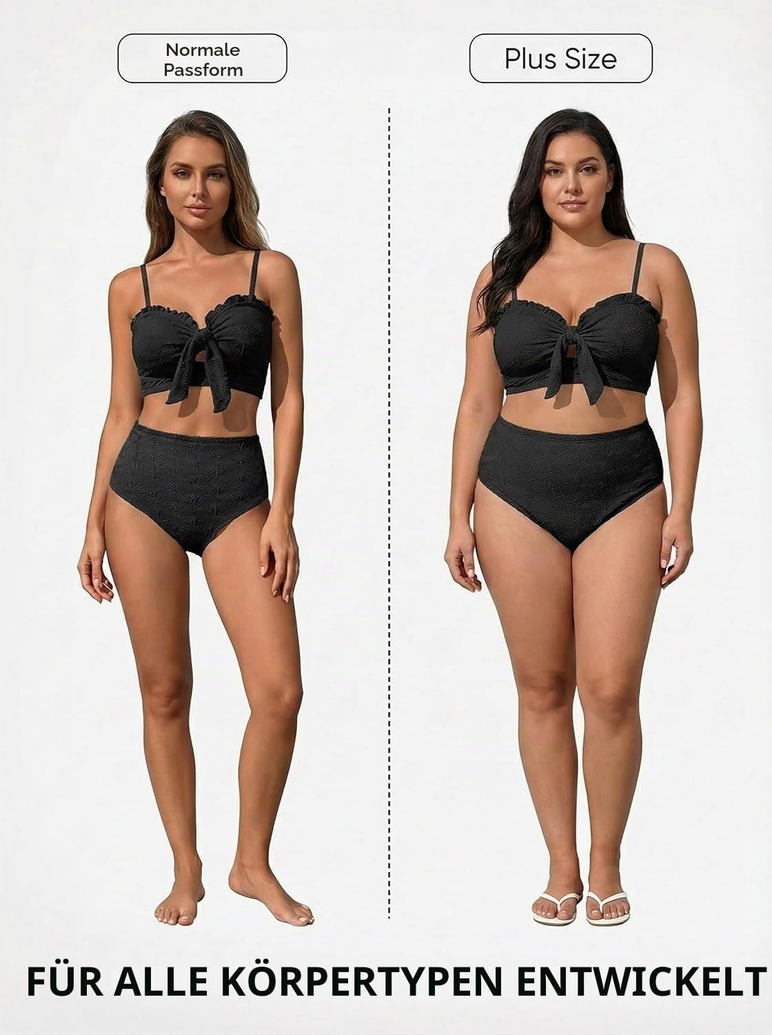 Dokotoo Bikini Damen Set Push Up Sexy Knoten Bikinis High Waist Bauchweg Muschel Textur Bademode Zweiteiliger Badeanzug S-XXL