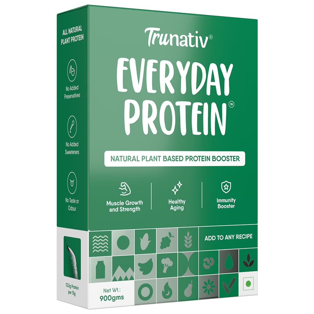 TruNativ Everyday Plant Protein | 13.5g Protein | Soy, Pea & Brown Rice Protein | Keto Friendly | Family Nutrition | Vegan | Cookable Protein | Cook-Bake-Blend | Add to your Daily Meals l 900g