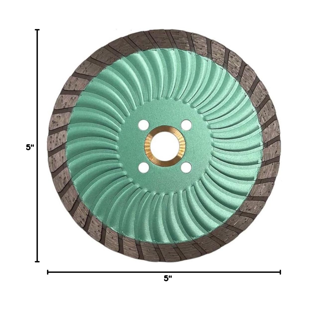 5" Turbo Wave Saw Blades for Granite, Marble, Sandstone and Other Natural Stone, 10mm Segment Height, 7/8"-5/8" Arbor