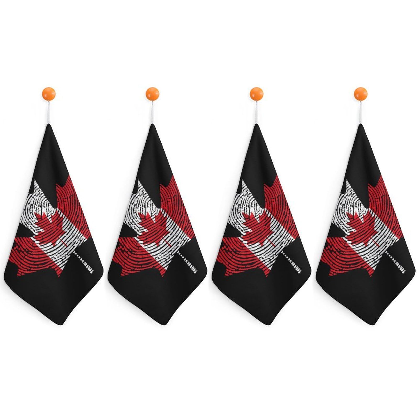 TXFBTRFSA Canada Canadian Flag Hand Towels with Hanging Loop Kitchen Towel Handkerchiefs Cleaning Cloths