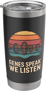 Cellular Biology DNA Sound Wave Retro Science Graphic Stainless Steel Insulated Tumbler