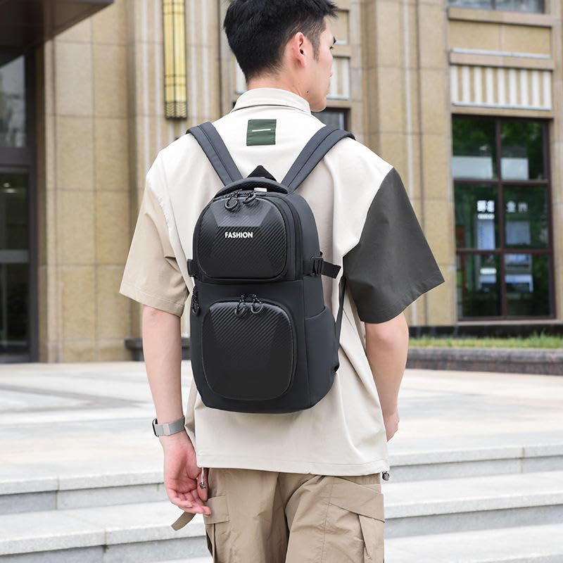 Image of SEMITO Waterproof Hard Shell Backpack for Men & Women | 20-35L Oxford Fabric Travel & College Daypack with Multi-Compartment Storage | Durable Laptop Bag for Work, Outdoor, School & Everyday Use