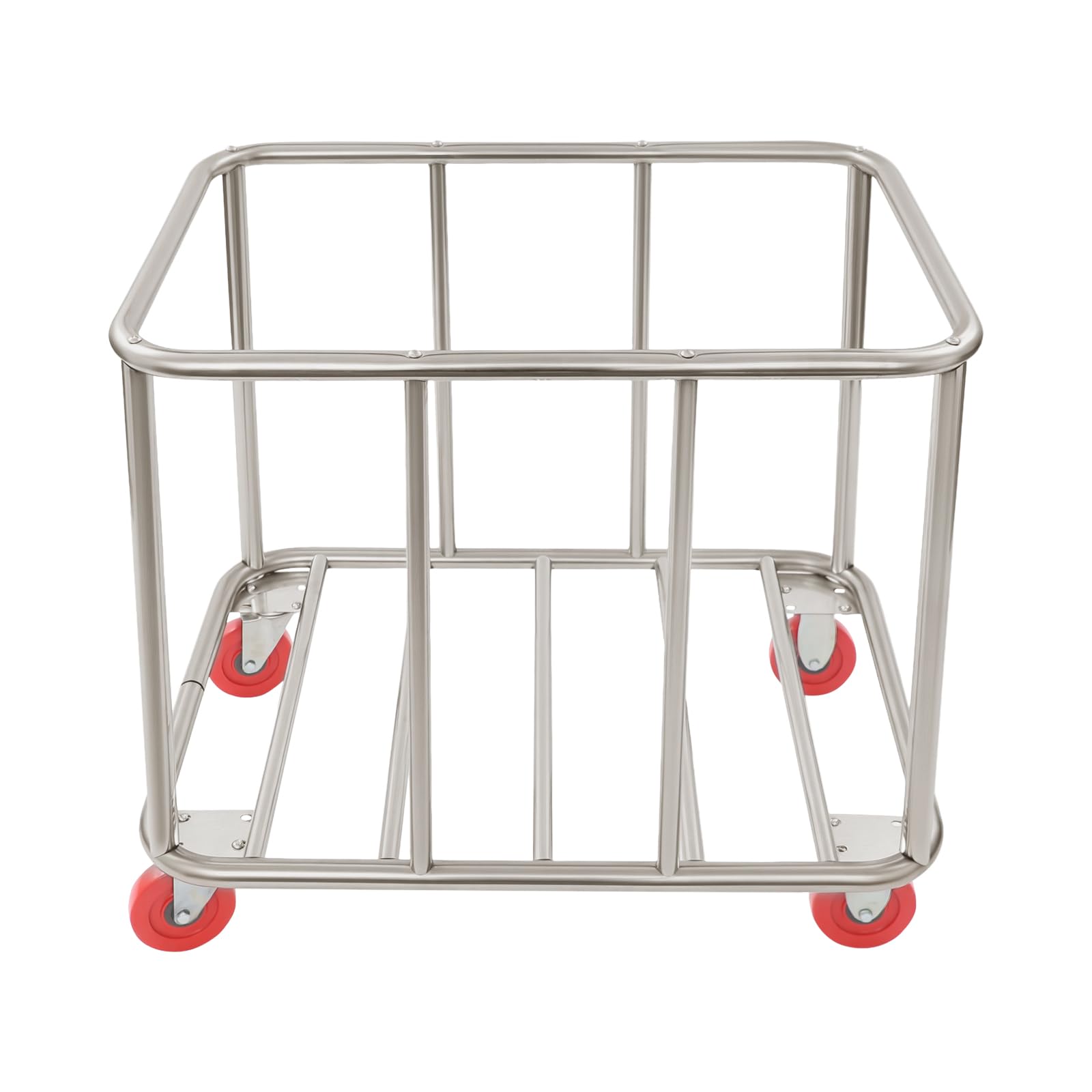 Carrito de lavandería con ruedas de acero inoxidable, 90 x 65 x 80 cm, con tela Oxford, capacidad de carga de 260 libras, carrito de lavandería comercial, para hotel, lavandería, cesta para la colada
