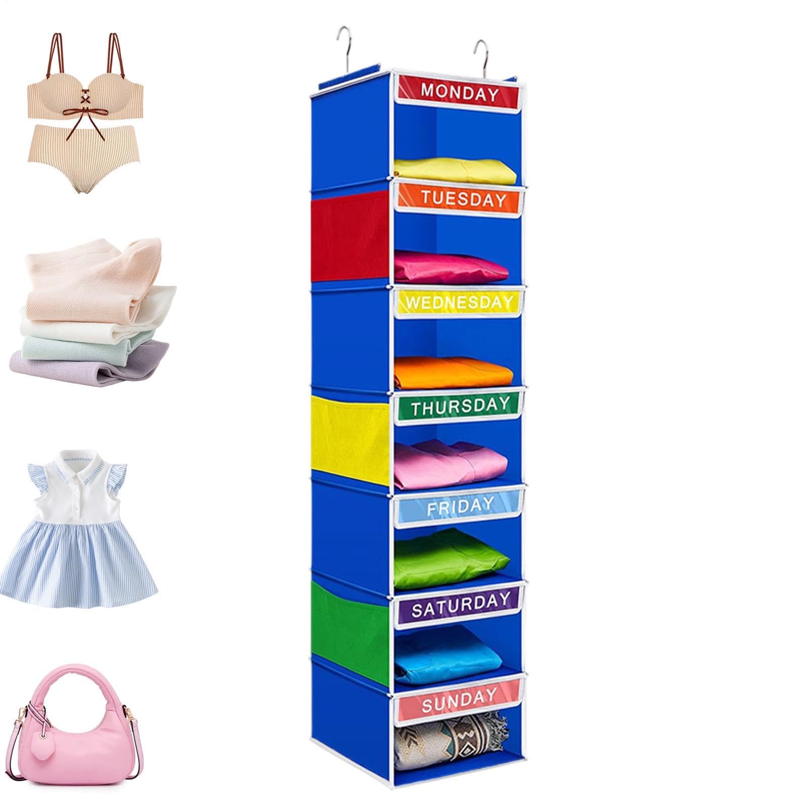 Organiseur de vêtements pour Cintre portable à étagères pliables pour la