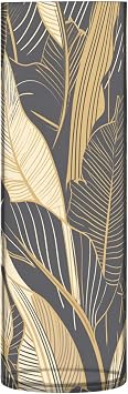 Gold Gray Banana Leaf Simple Lines Plastic Vases 11.8 x 3.9 Inch Farmhouse Vases Clear Flower for Bouquet Office Kitchen Wedding Decor