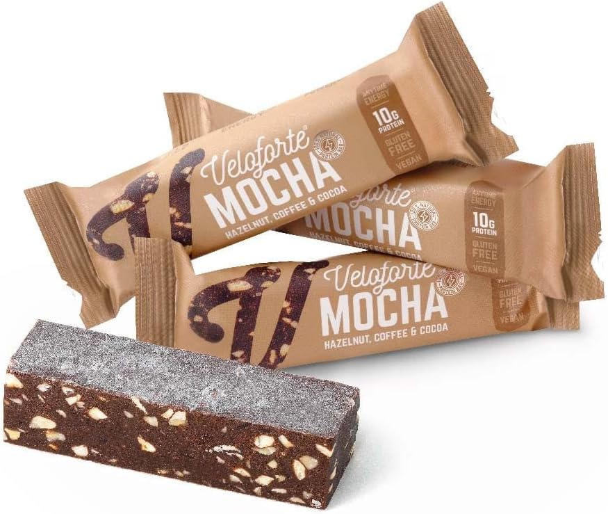 Natural Energy & Protein Bar 33g Dual Source Carbs 9 Bar Mocha Flavour Pack, Gluten Free, Vegan, Soft & Chewy for Cycling, Running, Triathlons and Healthy Snacking, Great Taste Award Winning