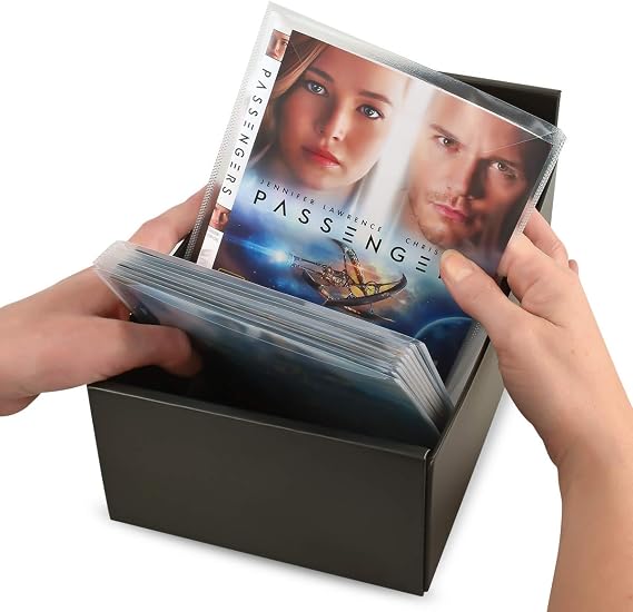 3L Storage Box for DVD CD and Blu-ray - Practical and Space-saving Storage System - Black - 10290