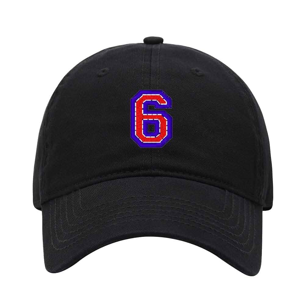 Men's Baseball Cap Design Numeric 6 Embroidered Washed Cotton Vintage Dad Gifts Hat