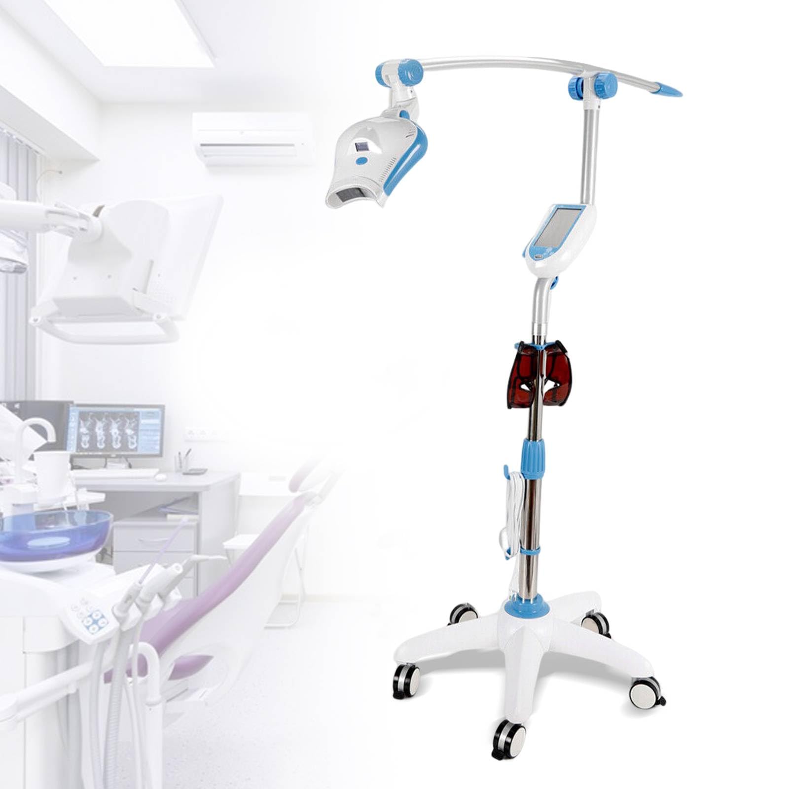 Wybielanie zębów, akcelerator do wybielania zębów, światło LED, lampa wybielanie zębów 220 V, 124 cm, regulowana wysokość, 5 kółek, wyposażona w hamulce