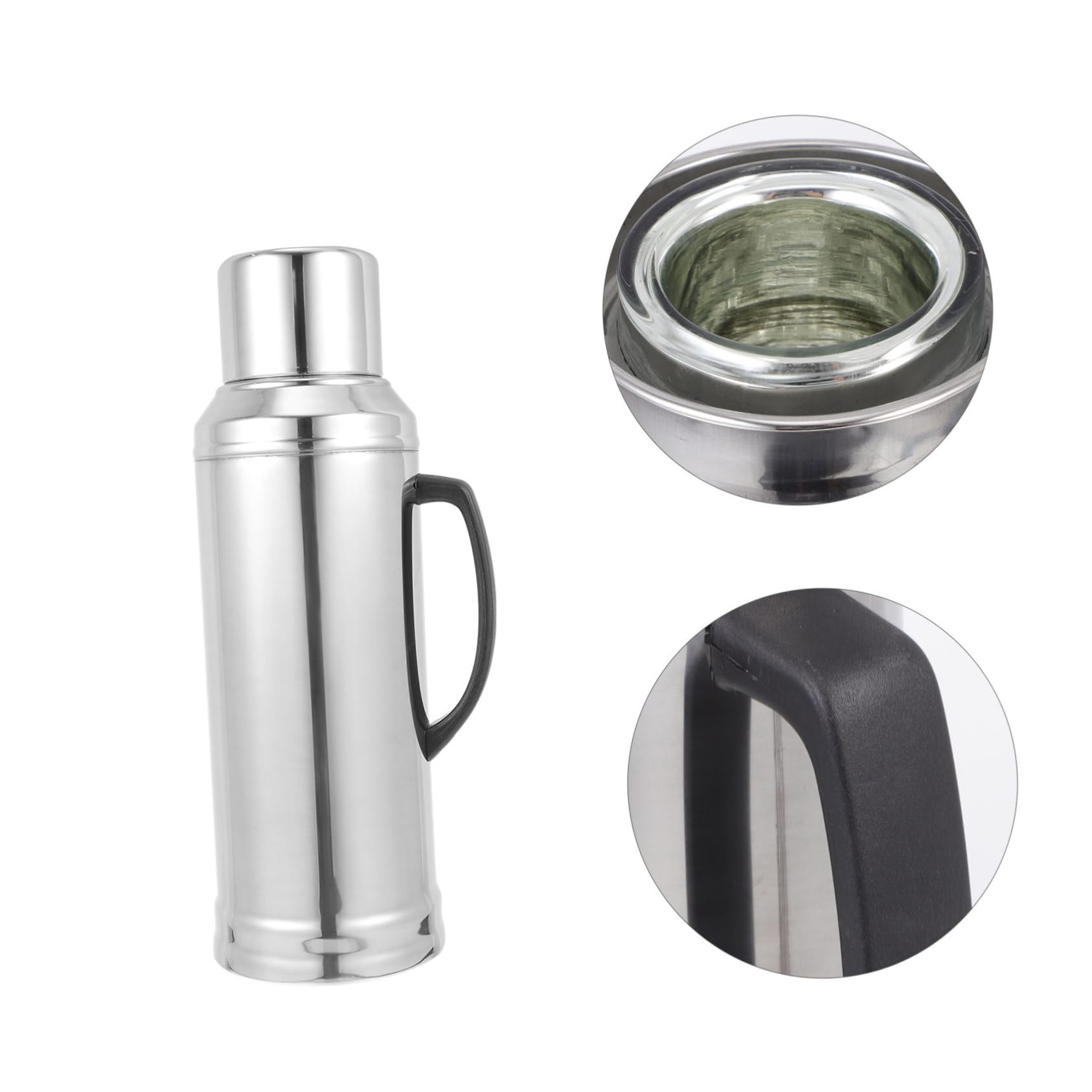 Amosfun Edelstahl Thermoskanne mit Glas innenkolben Doppelwandige Isolierflasche Warmhalteflasche für Haushalt Bpa frei Praktische Vakuum Trinkflasche für Heiße Getränke und Tee