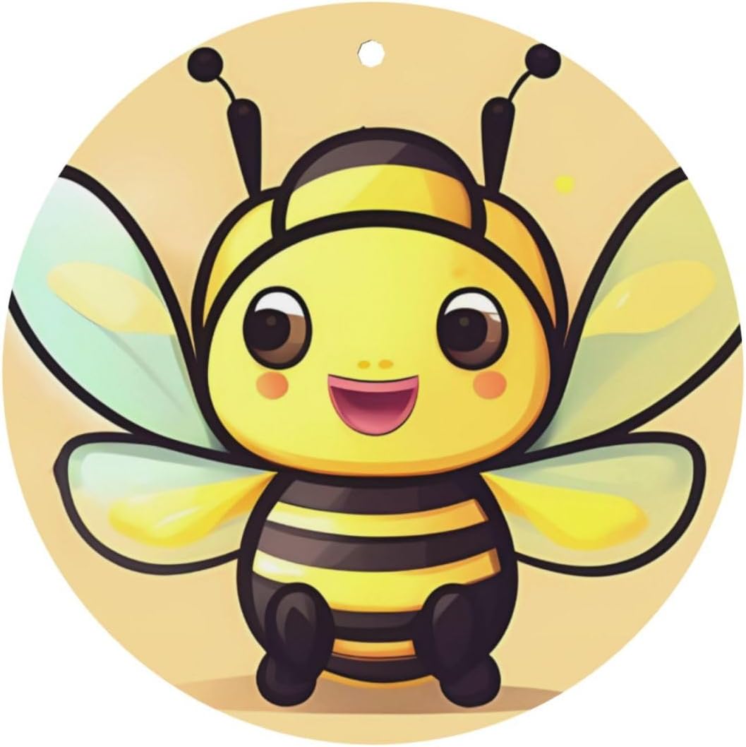 Car Air Fresheners 6 Pcs Hanging Air Freshener for Car Hanging Scented Cards for Car Yellow bee Aromatherapy Tablets Hanging Fragrance Scented Cards for Car Rearview Mirror