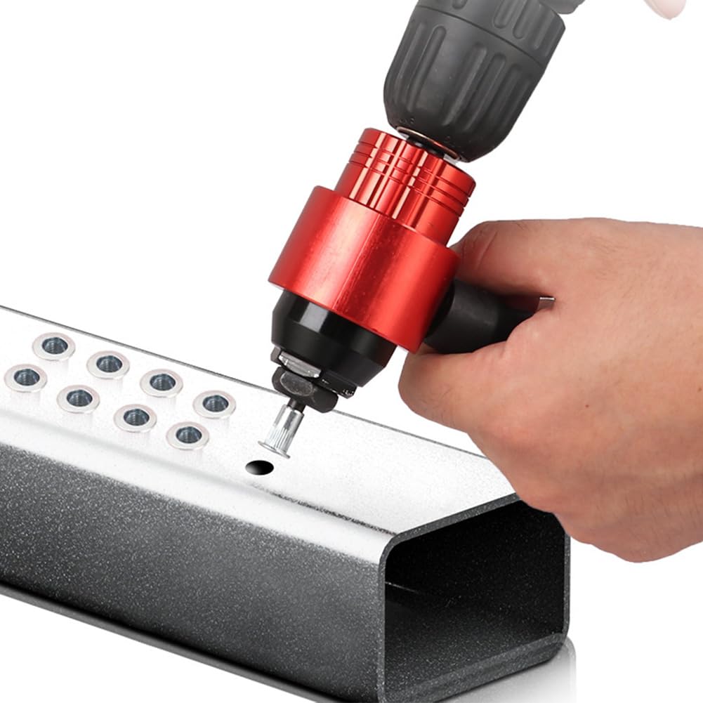 Zestaw adapterów do nitownic elektrycznych, konstrukcja ze stopu aluminium z 5 trzpieniami, ergonomiczny uchwyt i łatwa instalacja, do konserwacji i napraw mechanicznych