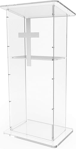 Fixture displays acrílico transparente Lucite Podium Pulpit atril 45" de alto 18032+ 1803cross.