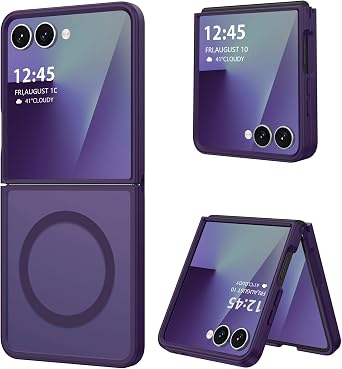 DUEDUE for Samsung Galaxy Z Flip 7 Case Magnetic[Compatible with MagSafe], Dual Layer Anti-Scratch Shockproof Cover Slim Full Protective Phone Case for Galaxy Z Flip 7 6.9", Purple