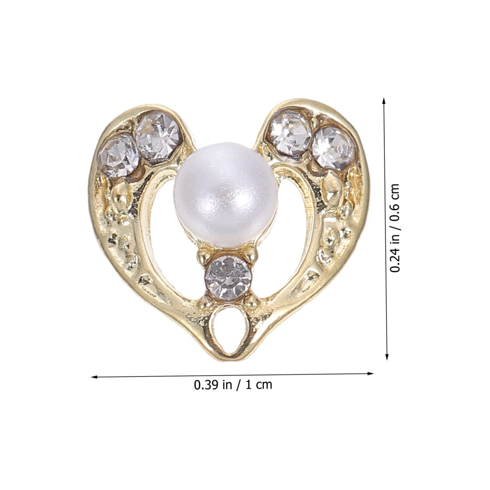 Mikinona DIY Manicure Jewelry Set Pcs Heart Shape Nail Studs Metal Nail Art Decorations Safe Material for Long-Lasting Use