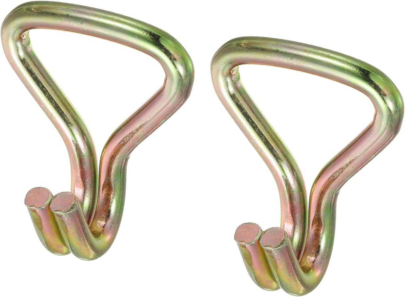 MECCANIXITY Ratchet Double J Strap Hook Load 6613 lbs Zinc Color for 2" Tie Down Strap Webbing Car Truck Trailer Pack of 2