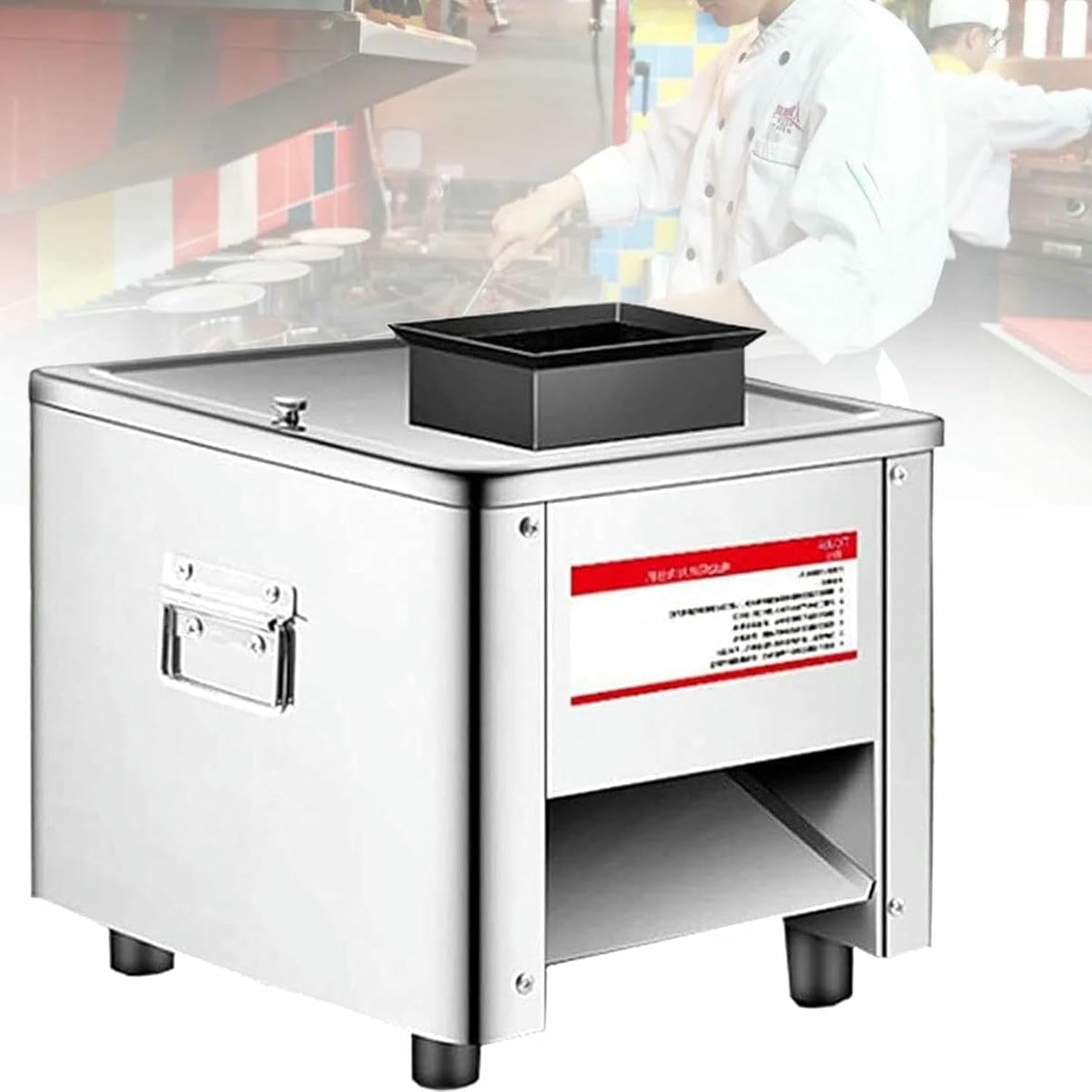 Meat Cutter Machine Electric Meat Slicer Shredded Cutting Machine Stainless Steel for Boneless Pork Chicken Fish for Family and Commercial Use,20mm