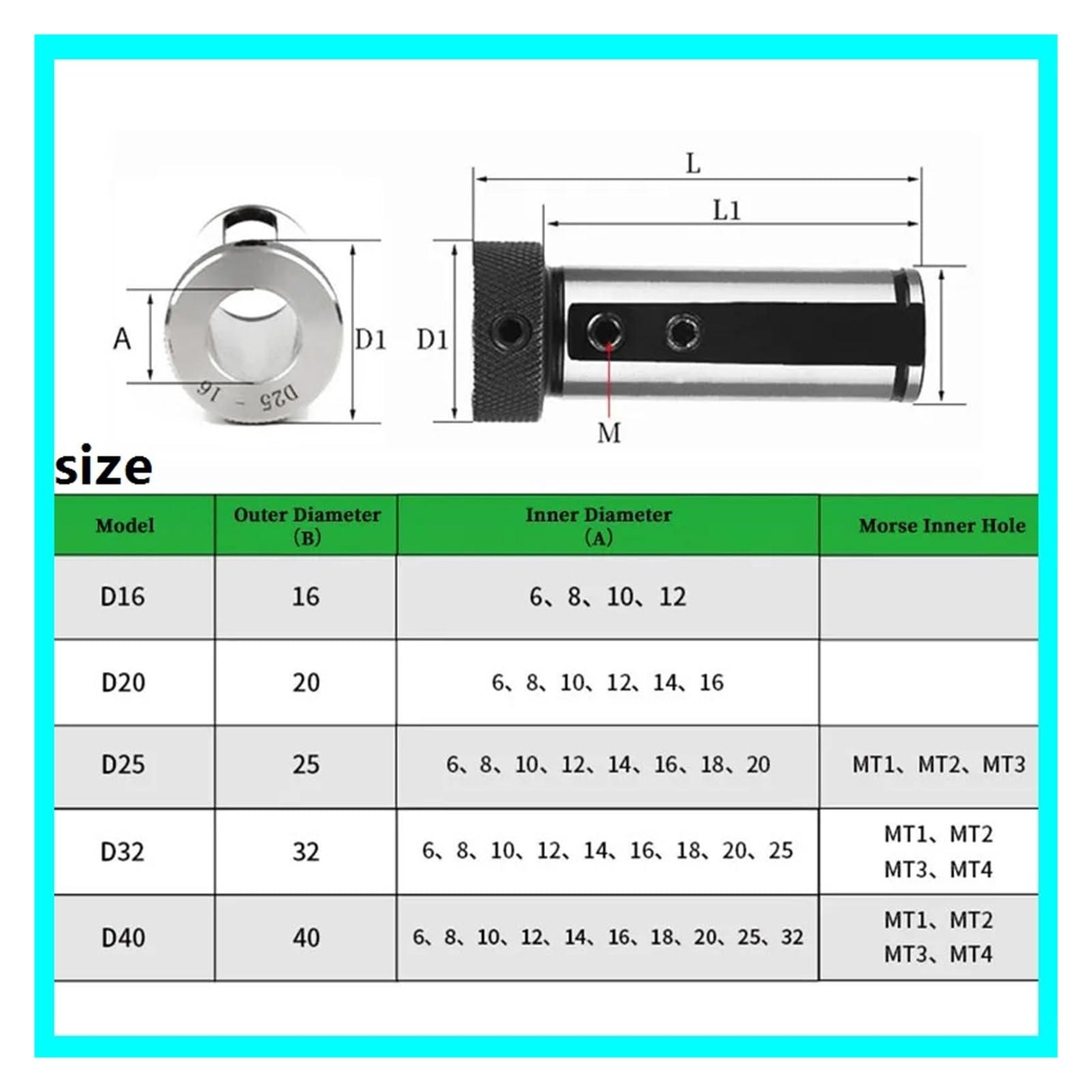 CME Type-C Lathe Reduction Sleeve – 1 1/2" OD To 1" ID, Solid Steel, Side Coolant Cutouts – Fits Tool Blocks For Heavy Machining 2 thumbnail image
