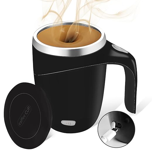 Self Stirring Mug,Rechargeable automatic magnetic Self stirring coffee mug,Rotating Home Office Travel Mixing Cup,To Stir Coffee, Chocolate, Milk, Protein,Cocoa Etc, Great For Office, School, Gym…