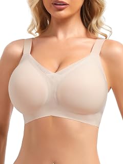 Ellareese Wireless Bras for Women Jelly Bras with Support V Mesh Bralette | No Underwire Everyday Bras Full Coverage Push Up Bralette