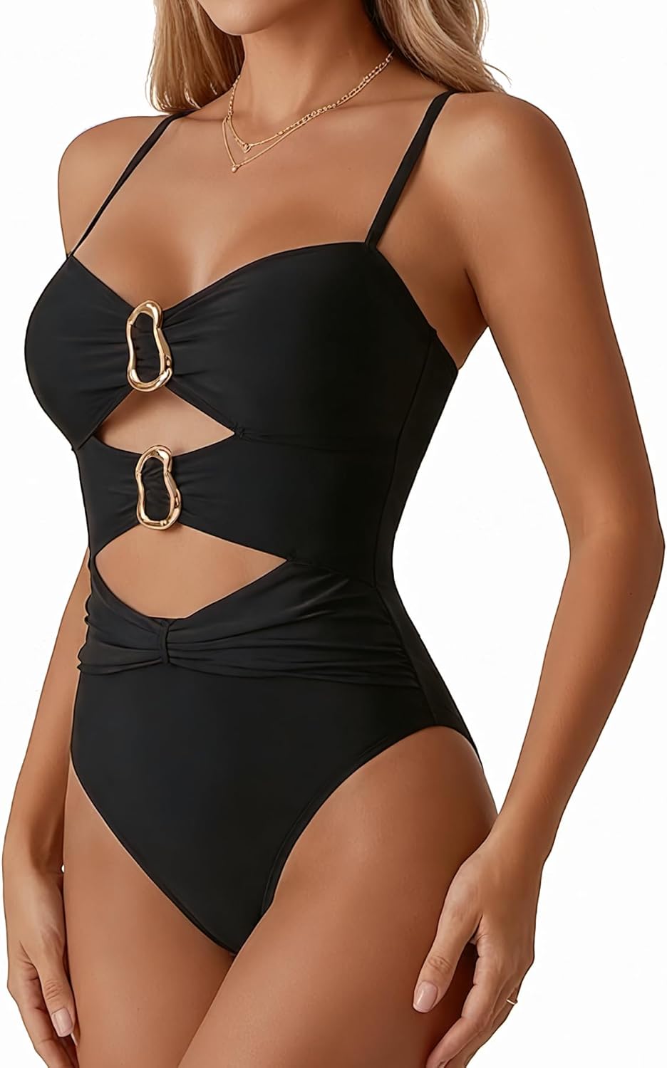 One Piece Swimsuit for Women with Metal Ring Swim Suit Sexy Bathing Suit Cutout Monokini 2026 - Image 4