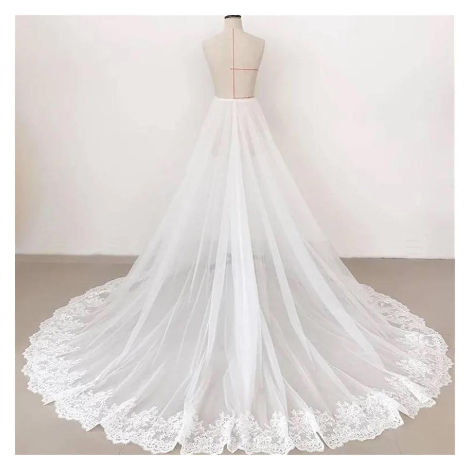 Hochzeitsunterrock Brautkleid mit Tüllspitze, abnehmbarem Rock und Schleppe für Braut