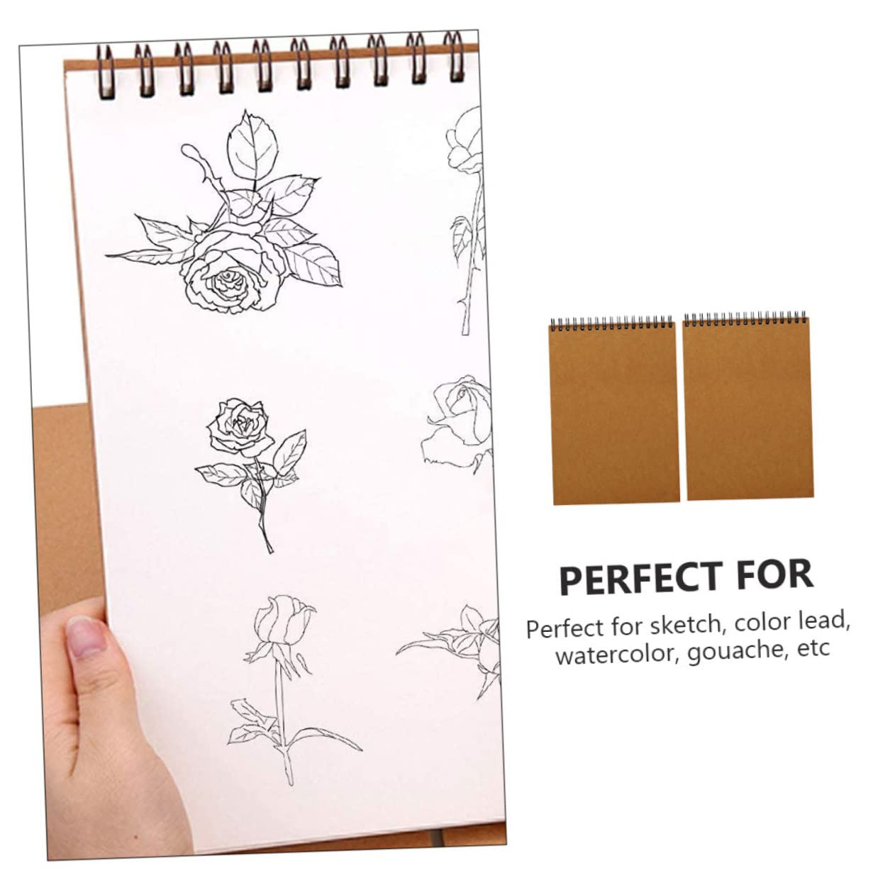 Skizzenbuch Braun aus Papier 2 Stück für Zeichnen, A4
