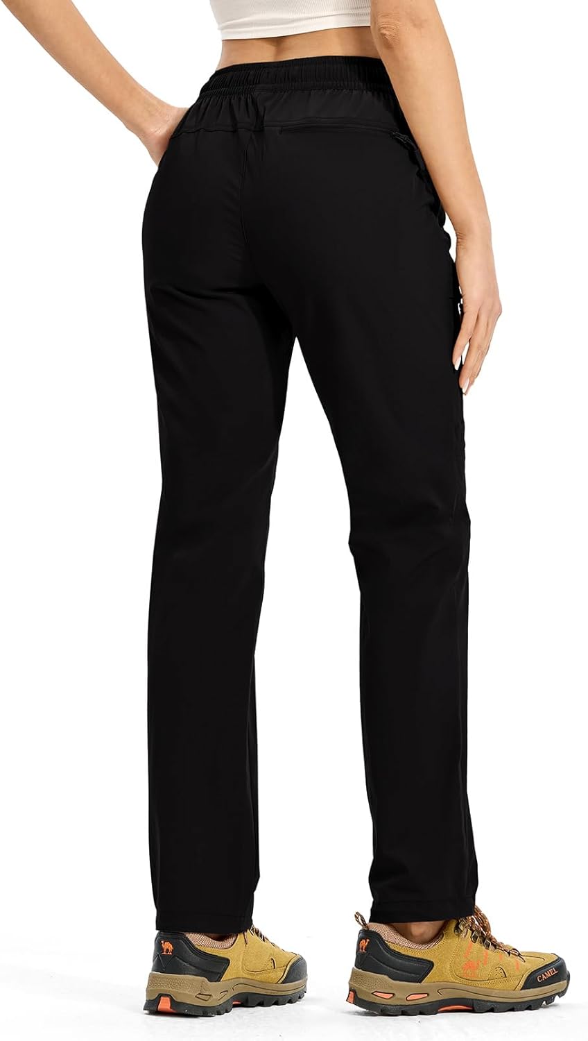 Rdruko Women's Hiking Pants Lightweight Quick Dry Water Resistant Cargo Outdoor Travel Pants Elastic Waist - Image 2