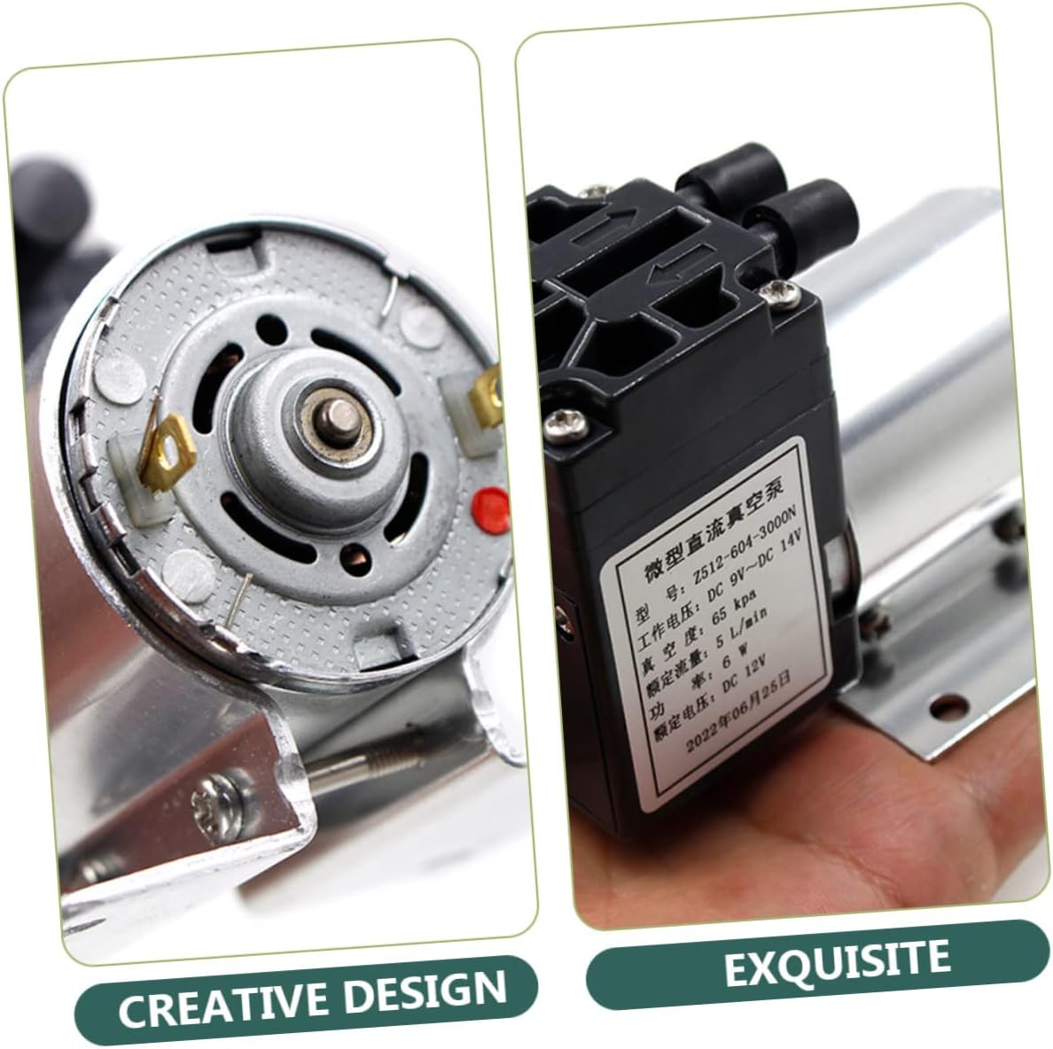 3000N 12V Vacuum Pump 5L/min Air Pump Support Bracket Low-Noise Electric Inflator for Inflatable Devices 65-120kpa Pressure for Air Mattresses and Pool Toys