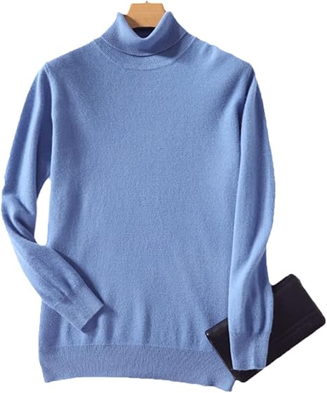 Amazon Co Jp メンズ 100 カシミヤ タートルネック セーター ベーシック ハイカラー ニット プルオーバー ブルー S ホーム キッチン