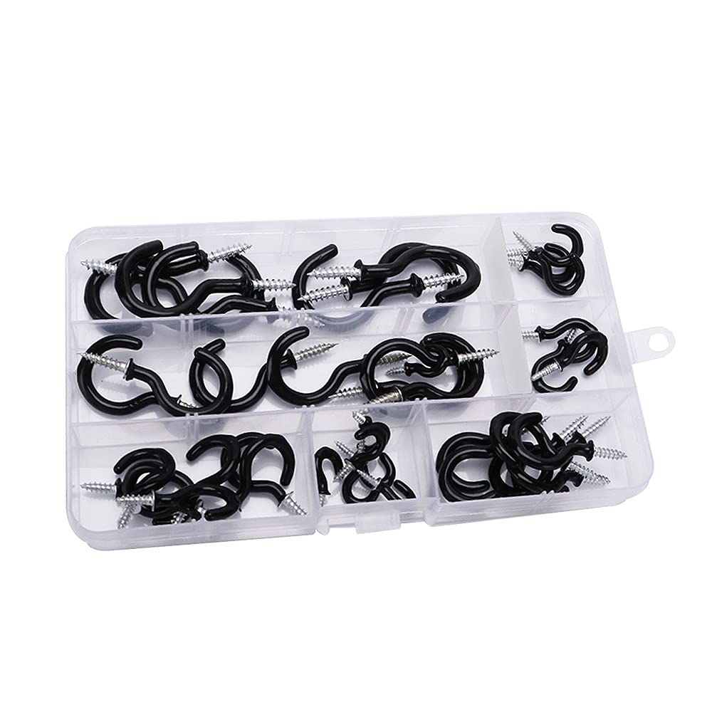 Set Di 100 Ganci Per Tazze Rivestiti In Vinile Bianco - 6 Misure Diverse (da 1/2" A 1-1/4") - Perfetti Per Appendere Tazze, Tende, Piante E Altro