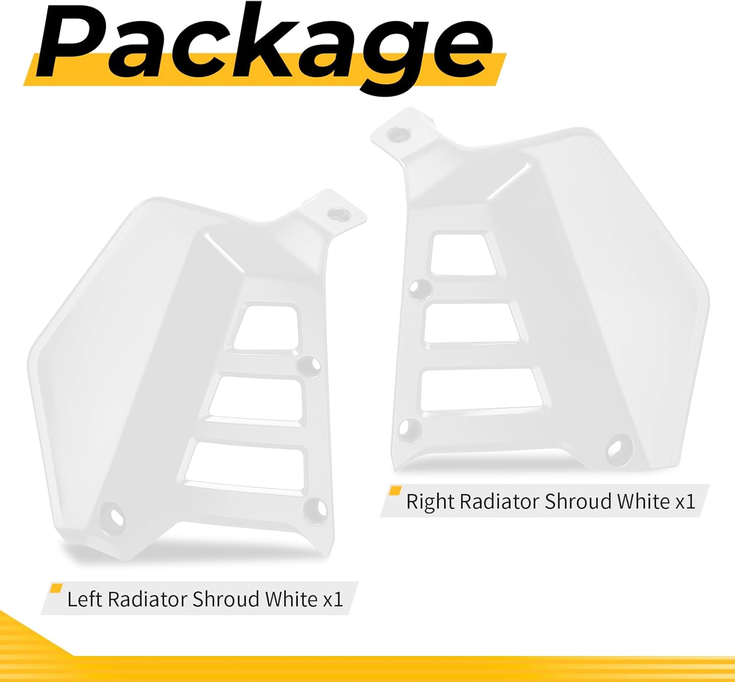 M MATI Left & Right White Radiator Shroud for Honda ATC250R 1985-1986 19030-HA2-670ZA 19035-HA2-670ZA