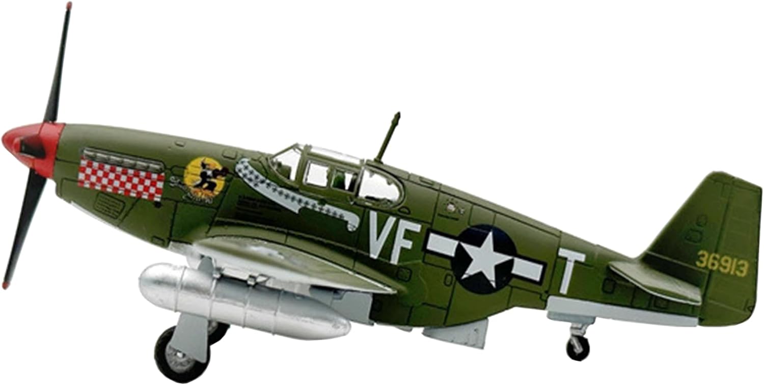 1:72 P-51 Mustang Fighter Jet Model, Metal Pre-Assembled Airplane Models for Collection or Desktop Display, Highly Detailed Aircraft Replica.