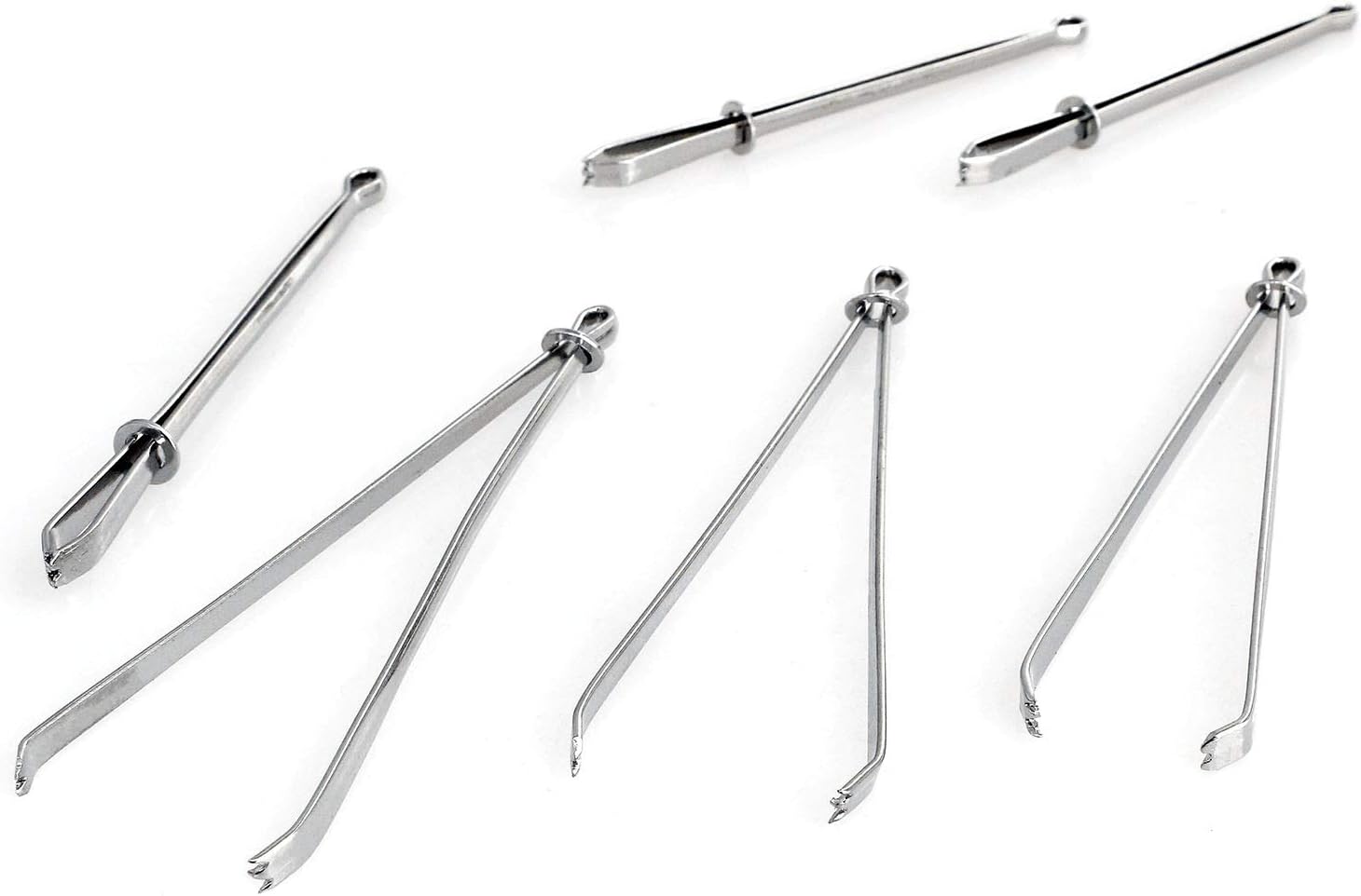 Longdex Bodkin Threader Tweezer 6PCS Metal Easy Pull Drawstring Threaders with Tweezers for Handwork Sewing Craft DIY Tool